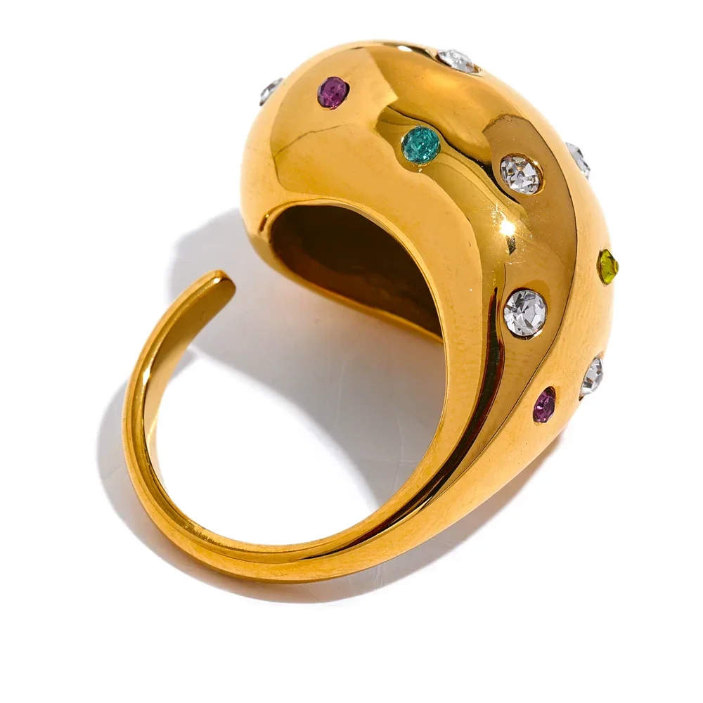 .18k Gold Plated Cubic Zirconia Luxury Ring