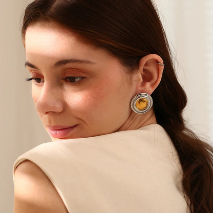 Fashion Shield Earring in Stainless Steel