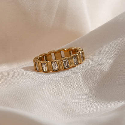 18K Gold Plated Zirconia Minimalist Ring