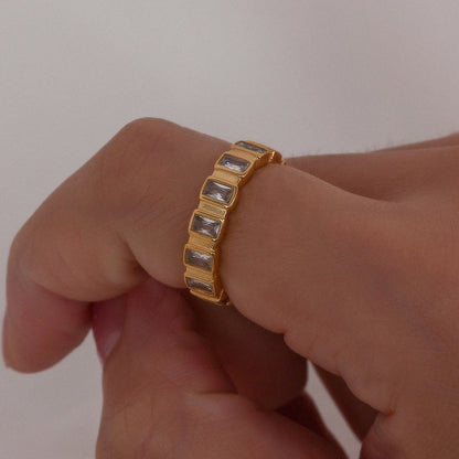 18K Gold Plated Zirconia Minimalist Ring