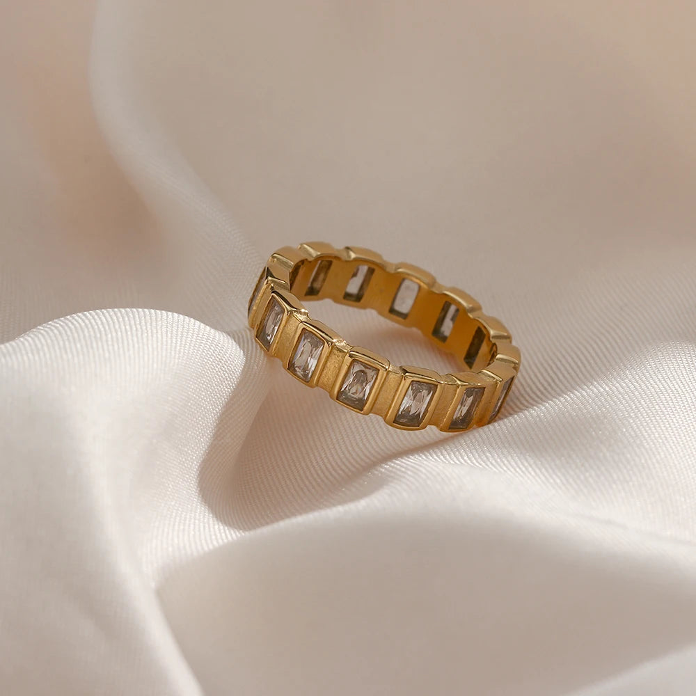 18K Gold Plated Zirconia Minimalist Ring