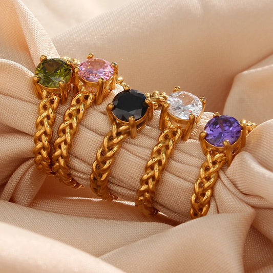 Luxury Adjustable Zirconia Rings for Women