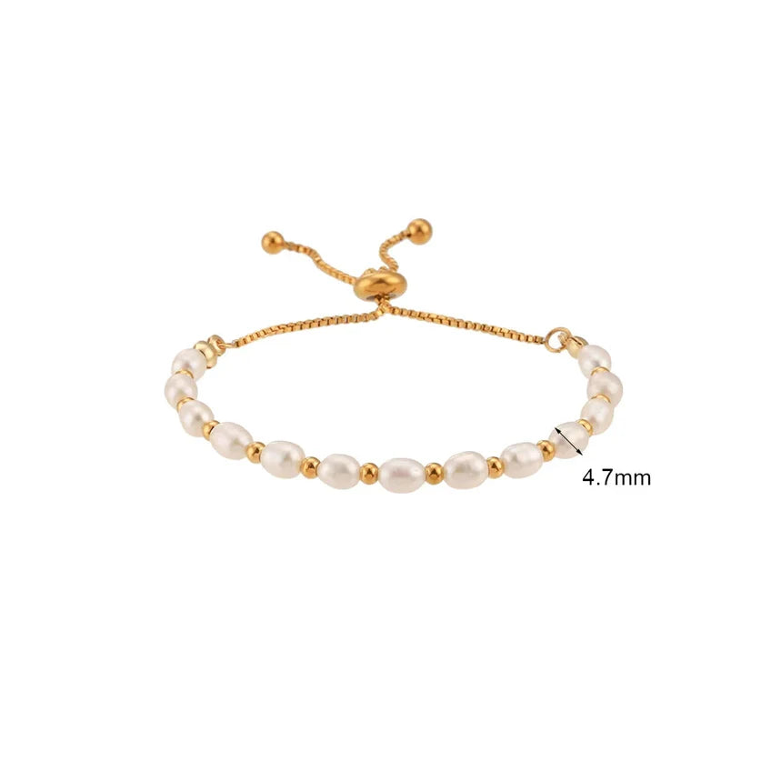 Elegant Freshwater Pearl and Stainless Steel Bracelet