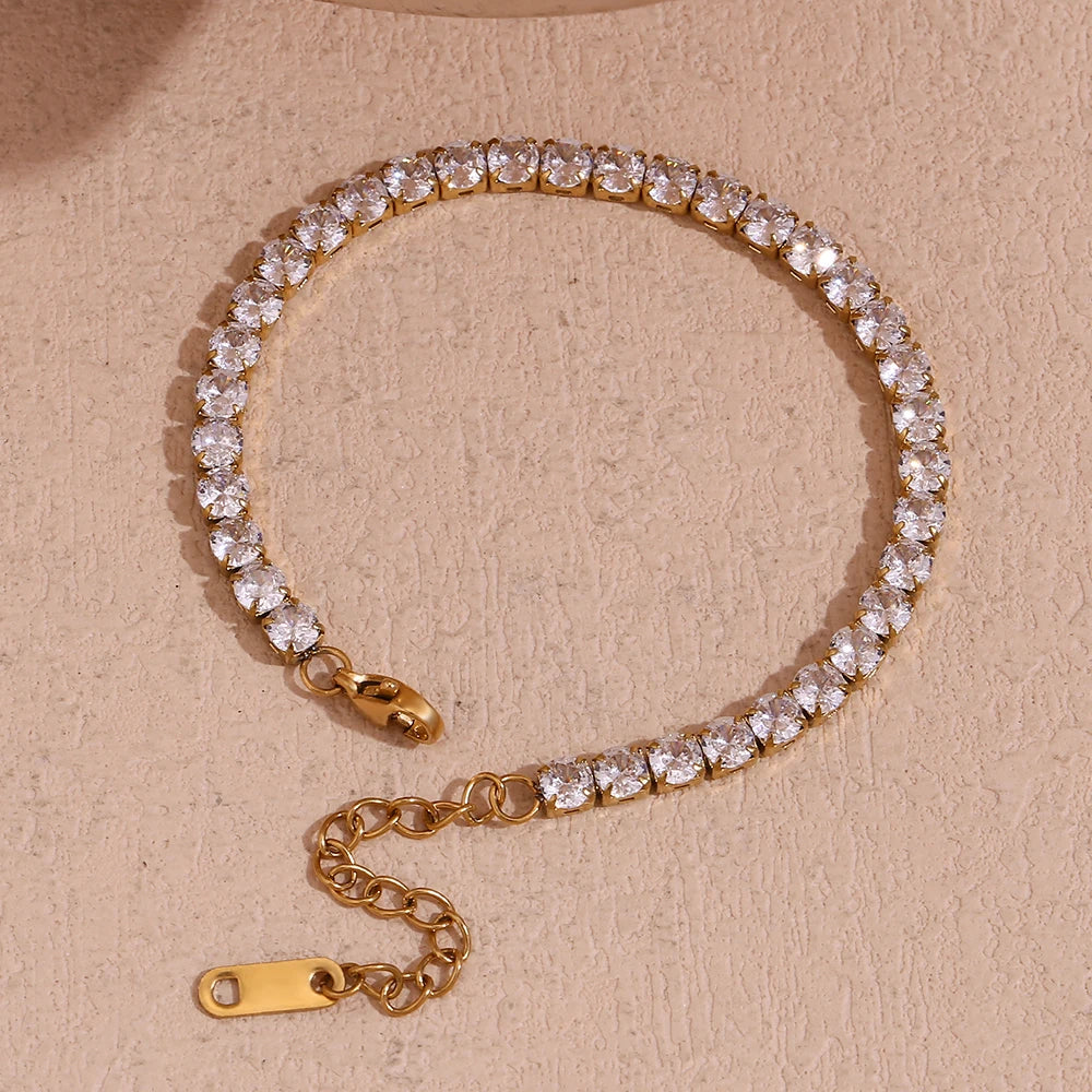 Madeline Jewels 18K Gold Plated Zircon Bracelet