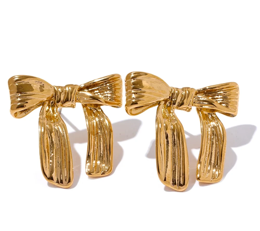 18K Gold Butterfly Earrings with Zirconia