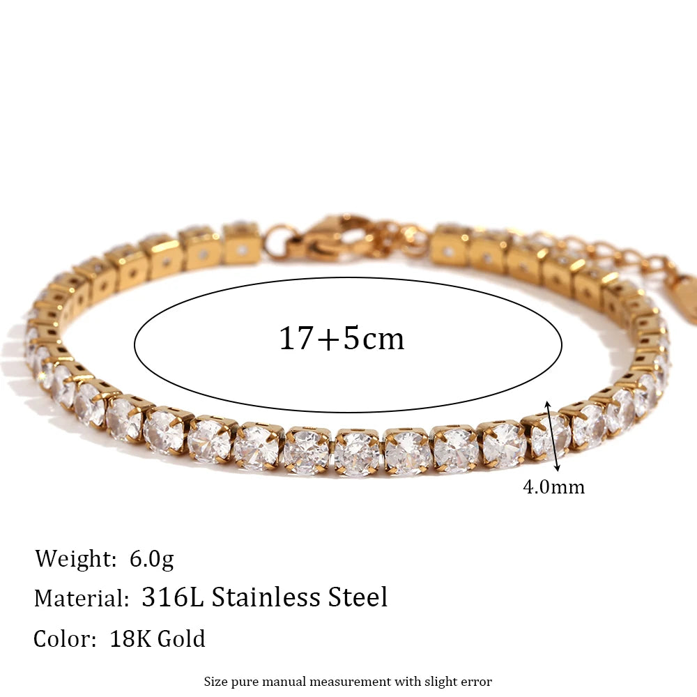 Madeline Jewels 18K Gold Plated Zircon Bracelet