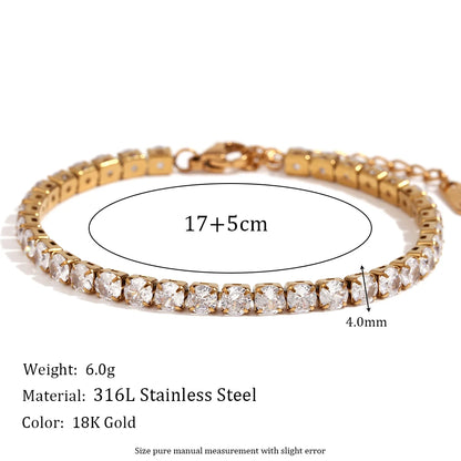 Madeline Jewels 18K Gold Plated Zircon Bracelet