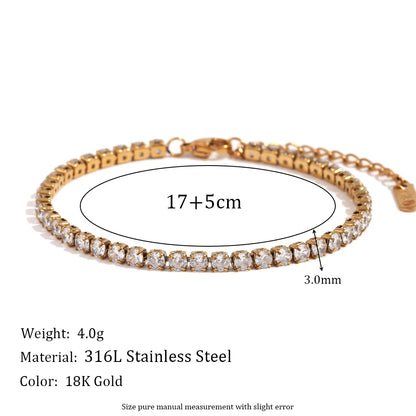 Madeline Jewels 18K Gold Plated Zircon Bracelet