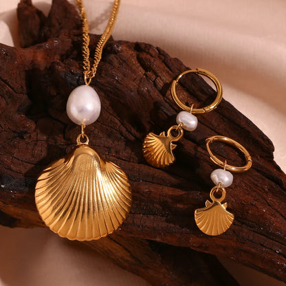 Bohemian Pearl and Shell Jewelry Set