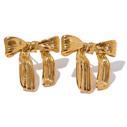 18K Gold Butterfly Earrings with Zirconia