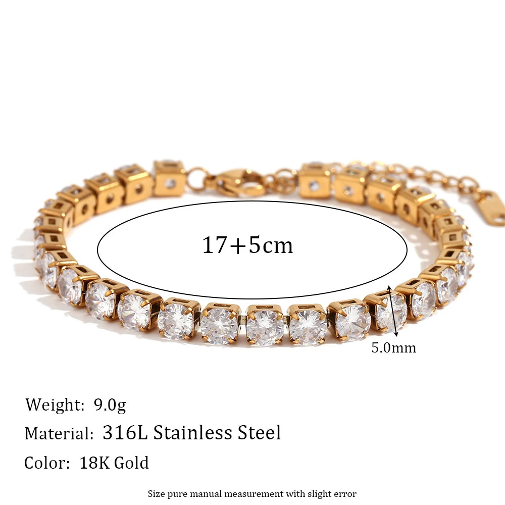 Madeline Jewels 18K Gold Plated Zircon Bracelet