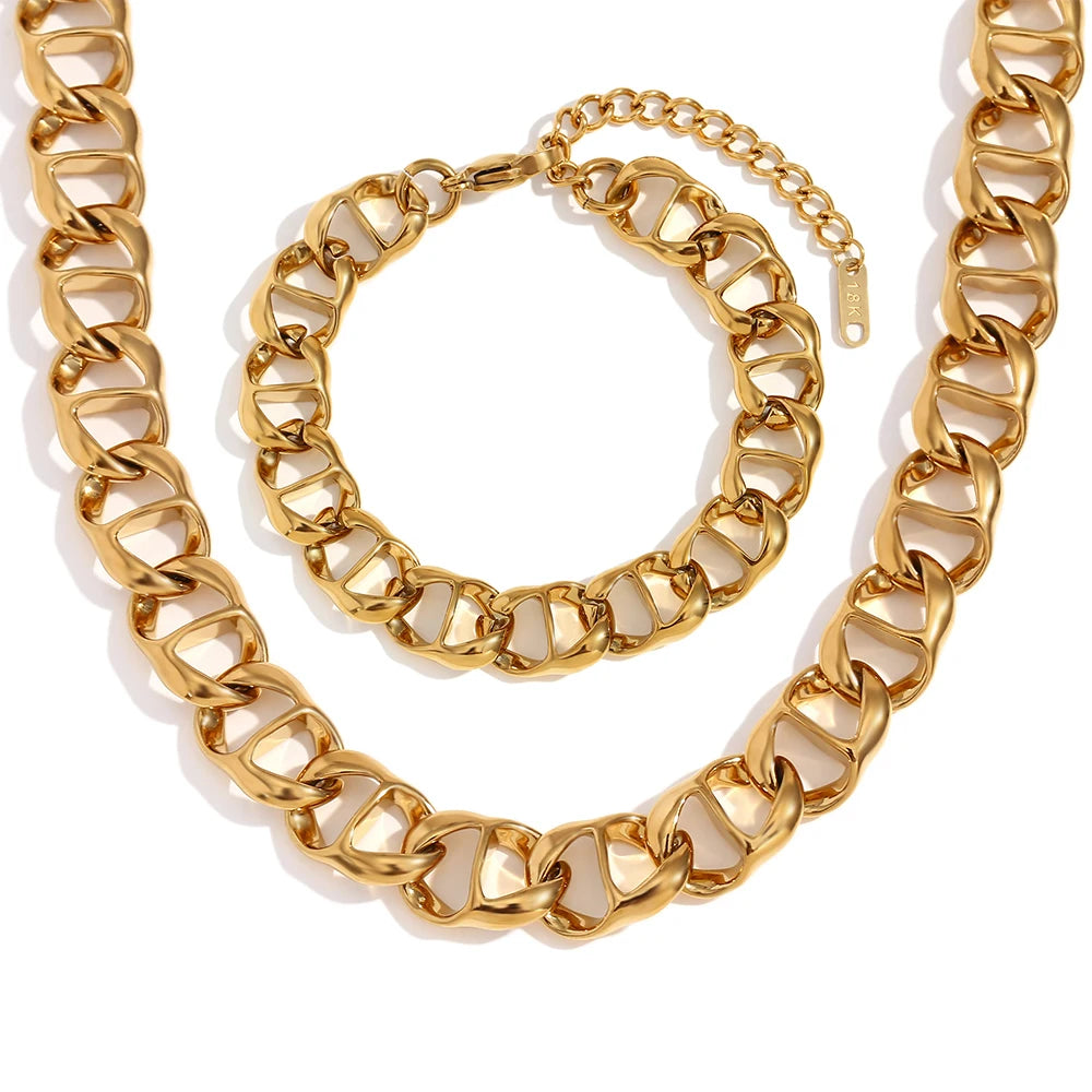 Madeline Jewels 18K Gold Plated Jewelry Set