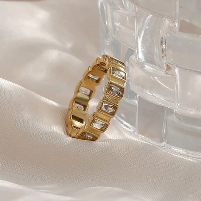 18K Gold Plated Zirconia Minimalist Ring