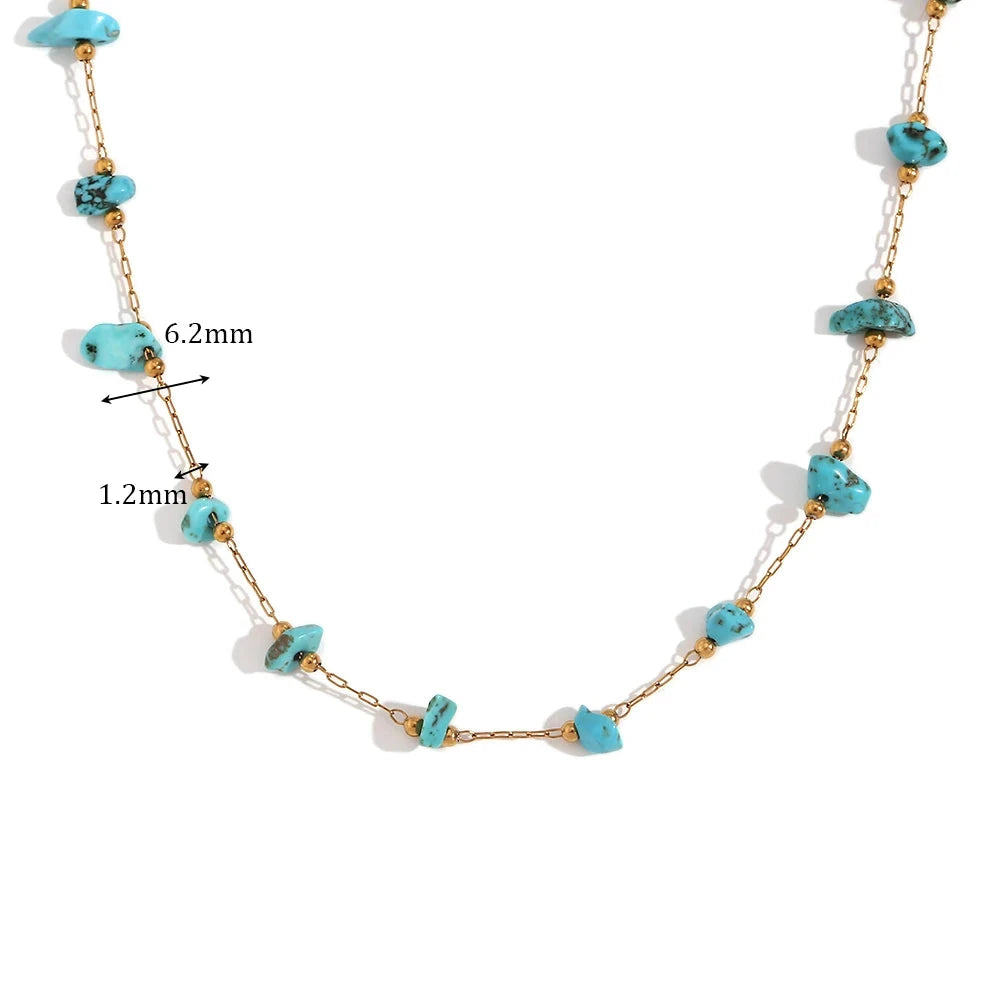 Blue Stone Necklace and Bracelet Set by Madeline Jewels