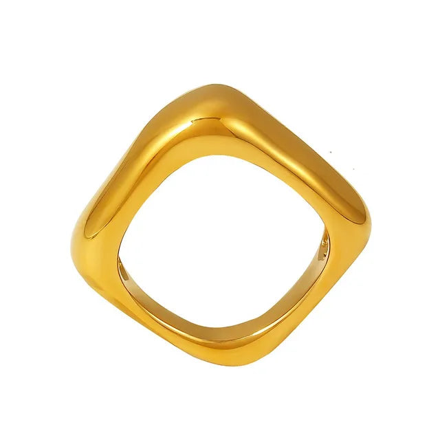 Belle Geometric Ring in Gold Plated Stainless Steel